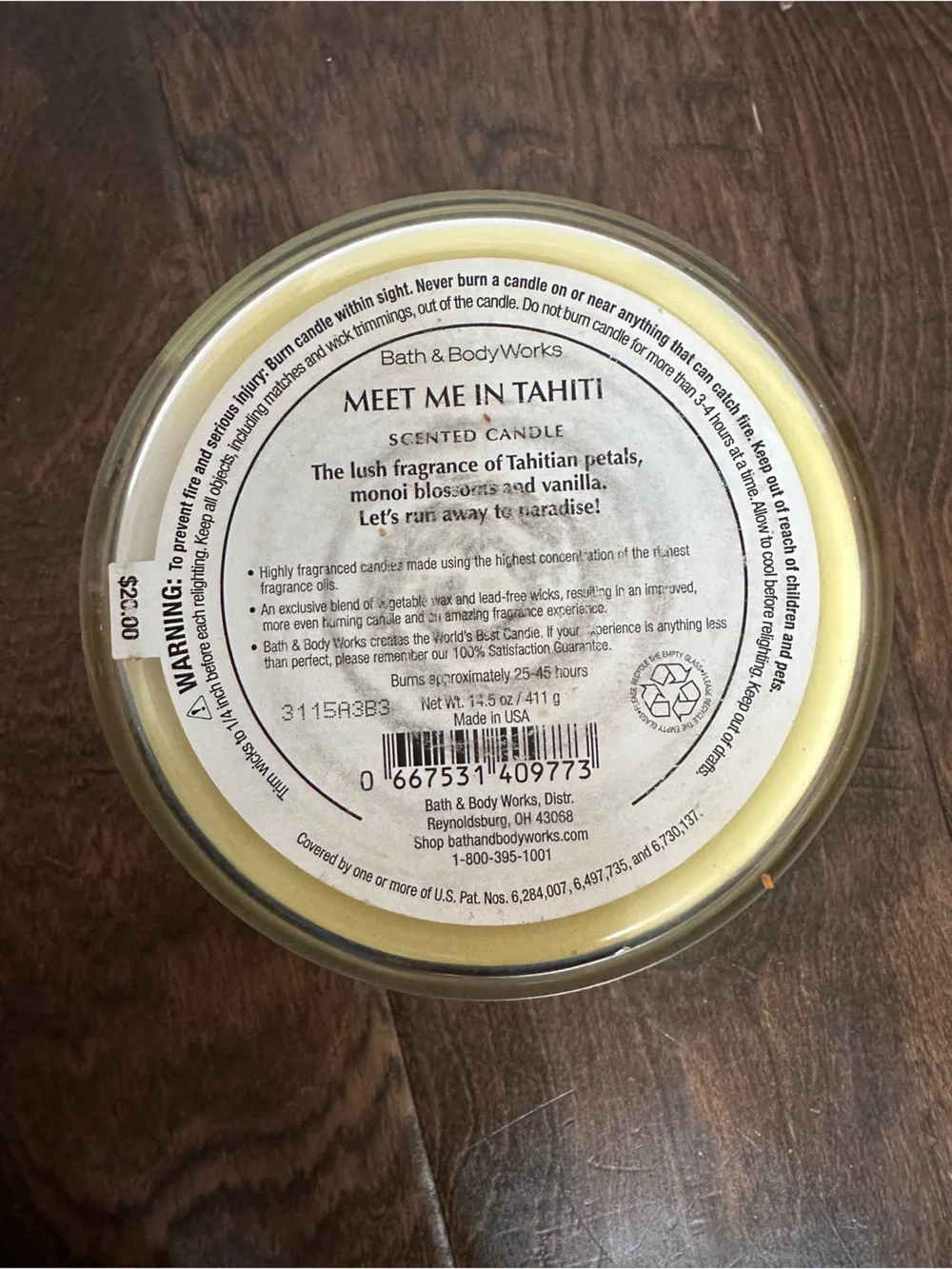 Meet Me in Tahiti Bath & Body Works 3-Wick Candle 14.5oz RARE